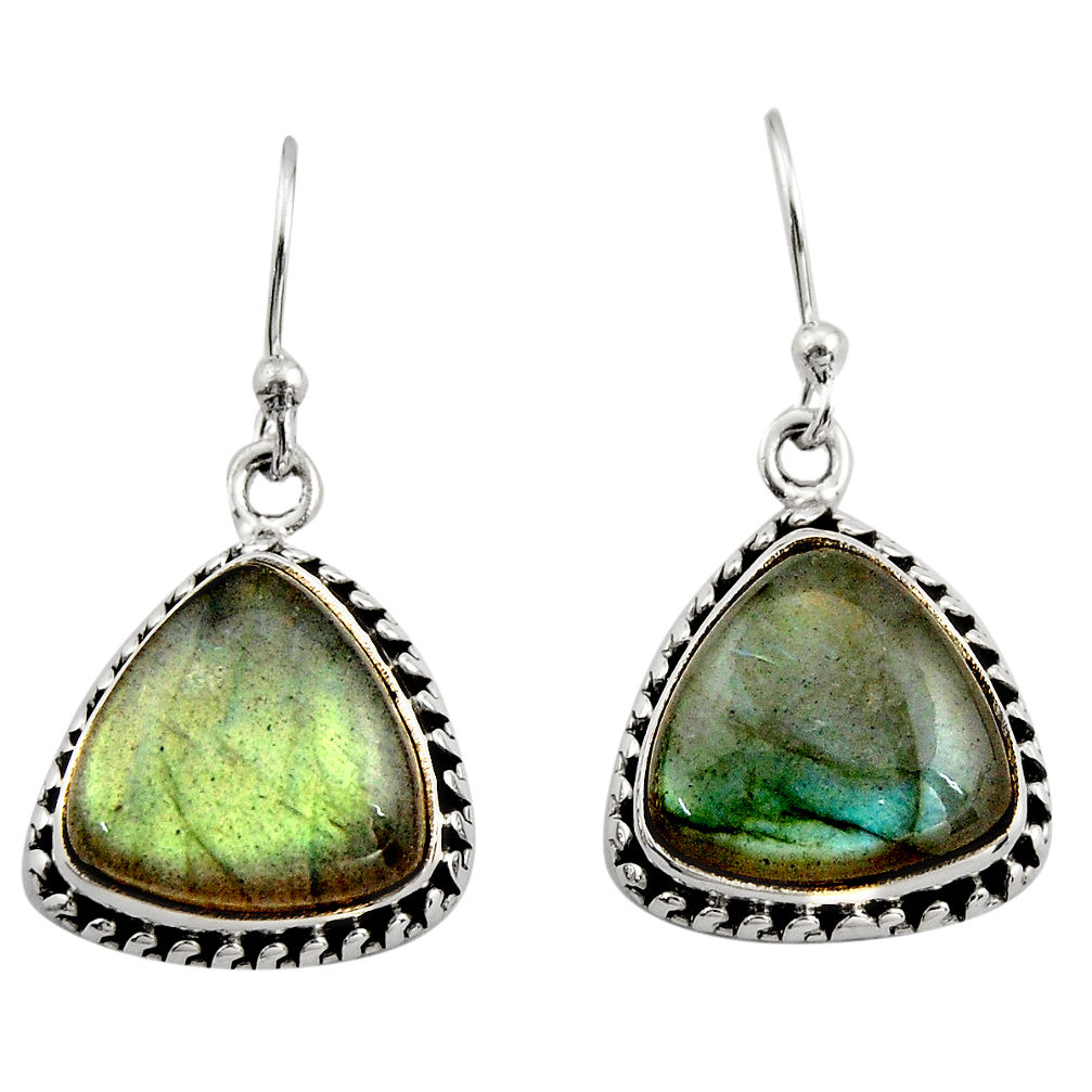 925 sterling silver 10.46cts natural blue labradorite dangle earrings r21589