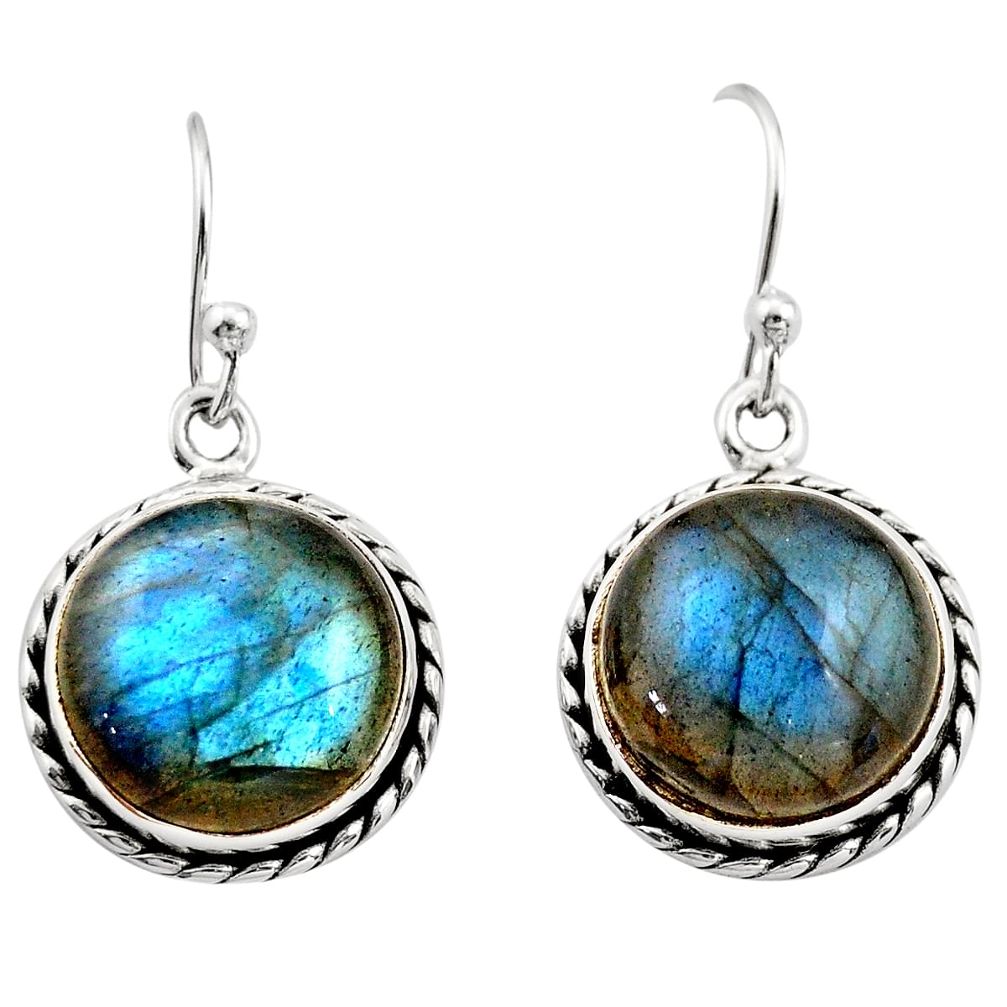 925 sterling silver 11.65cts natural blue labradorite dangle earrings r21593