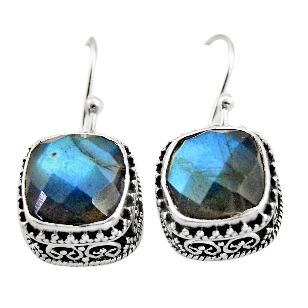 925 sterling silver 10.16cts natural blue labradorite dangle earrings r21891