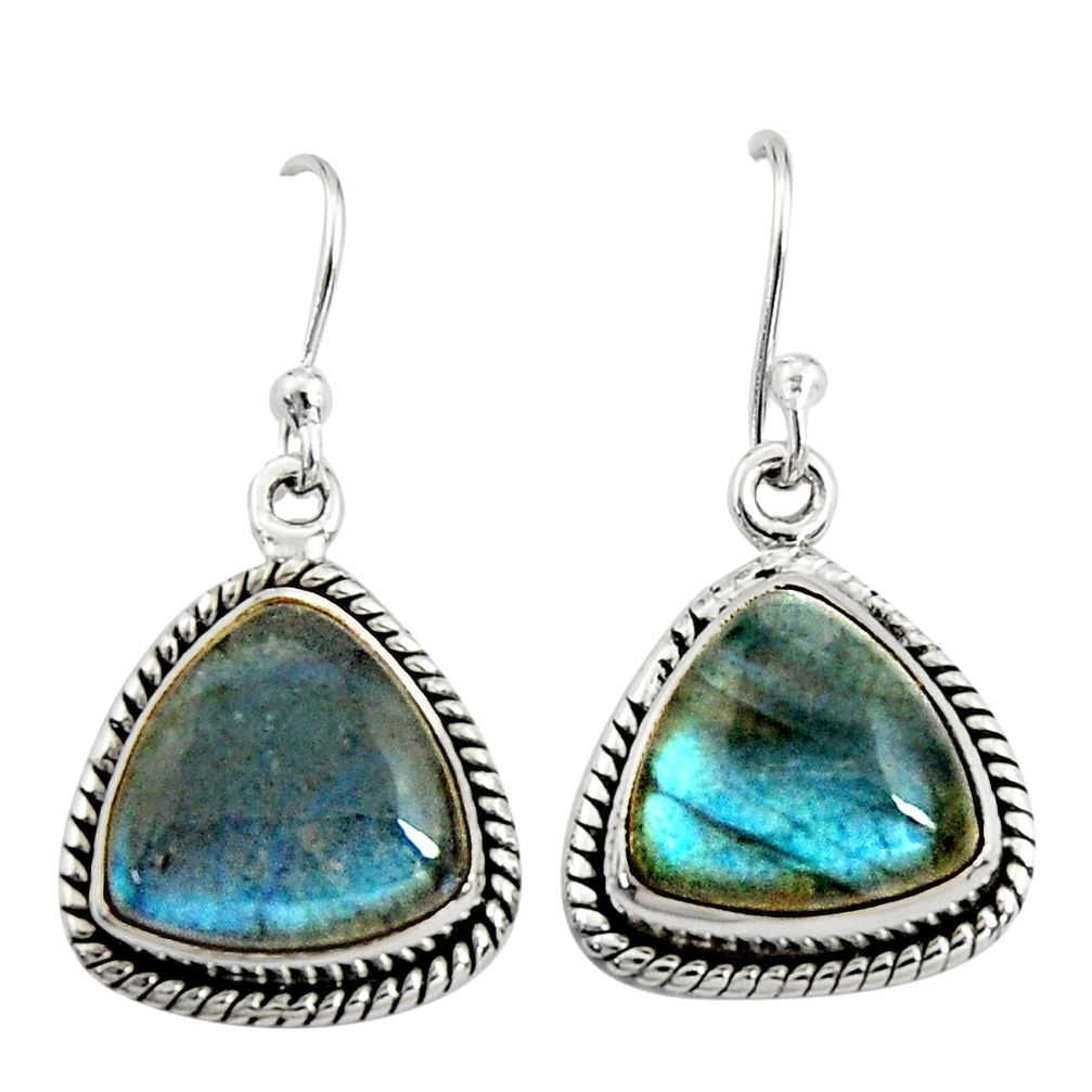 925 sterling silver 10.73cts natural blue labradorite dangle earrings r22891