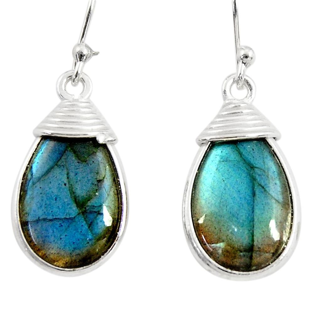 925 sterling silver 11.98cts natural blue labradorite dangle earrings r29194