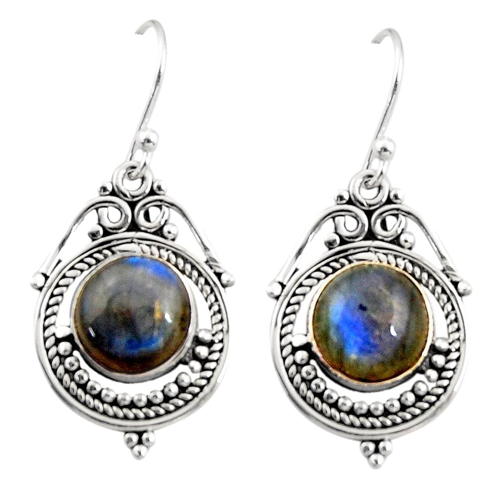 925 sterling silver 9.23cts natural blue labradorite dangle earrings r30858