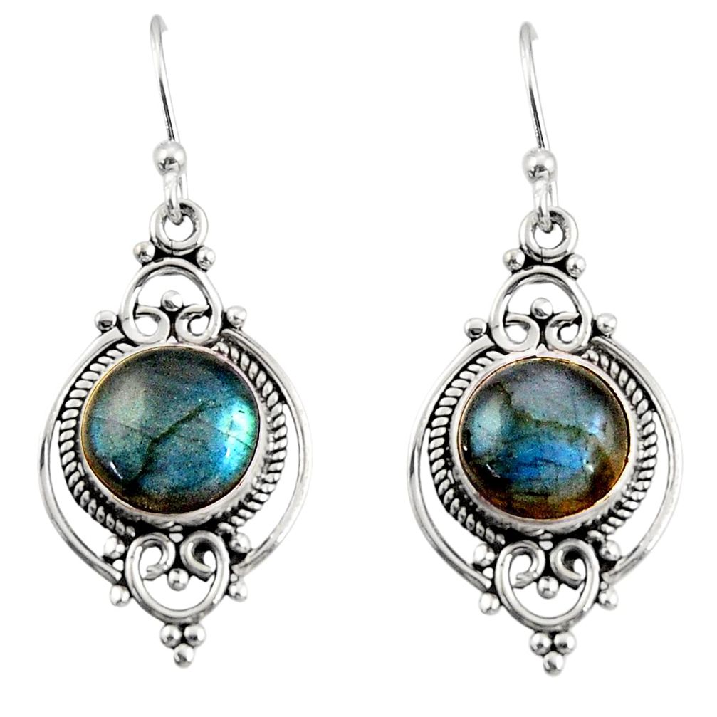925 sterling silver 8.26cts natural blue labradorite dangle earrings r30970