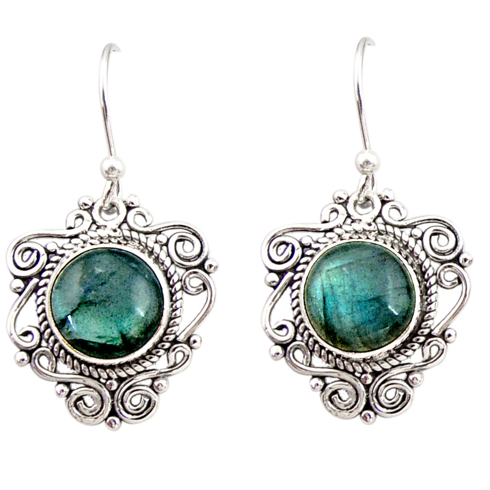 925 sterling silver 7.97cts natural blue labradorite dangle earrings r31057