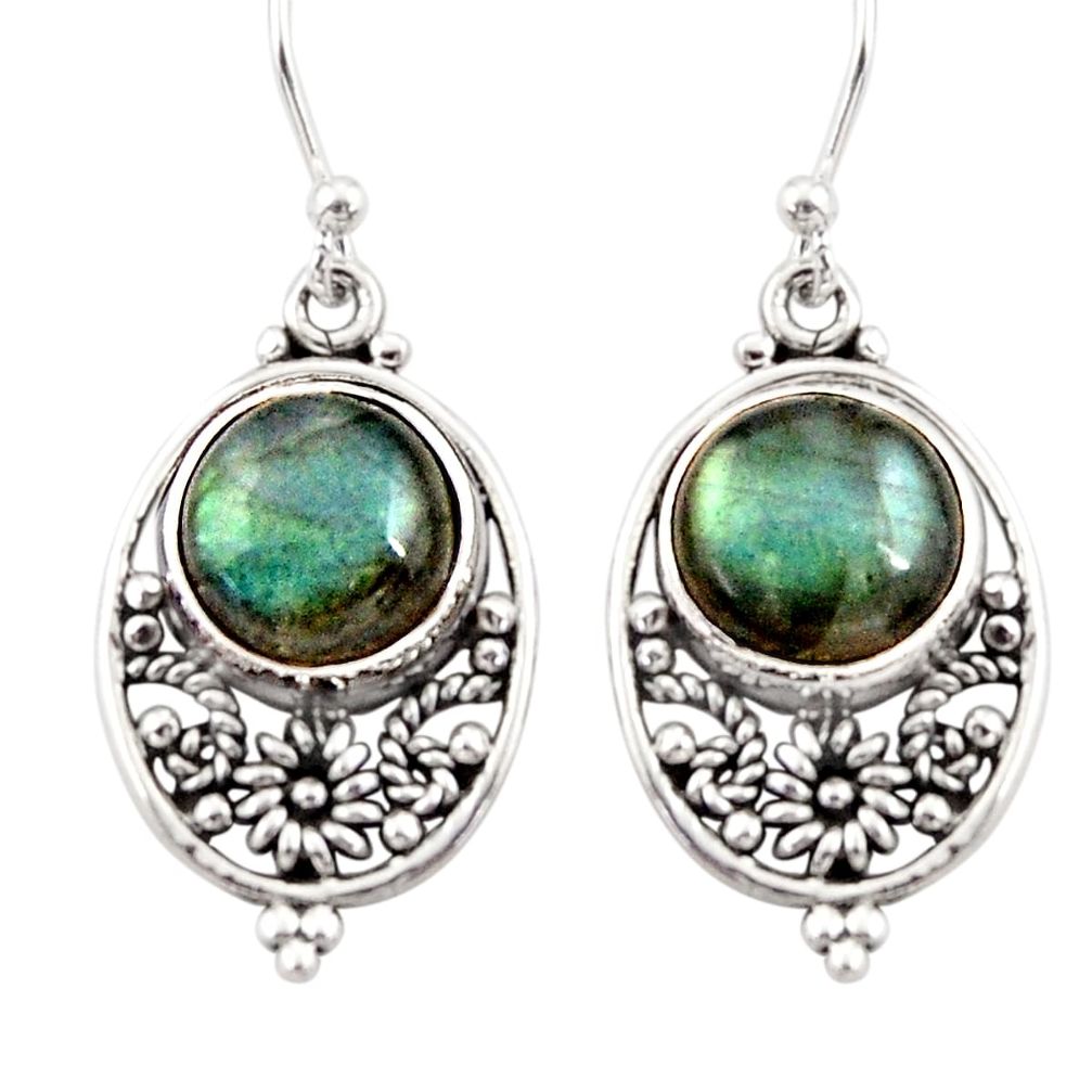 925 sterling silver 8.06cts natural blue labradorite dangle earrings r31064