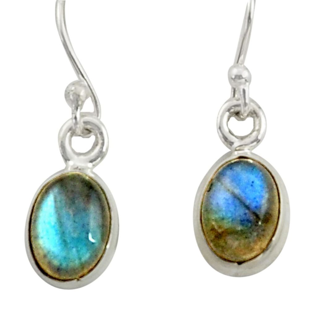 925 sterling silver 3.96cts natural blue labradorite dangle earrings r41114