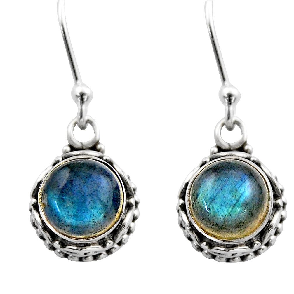 925 sterling silver 5.12cts natural blue labradorite dangle earrings r53060