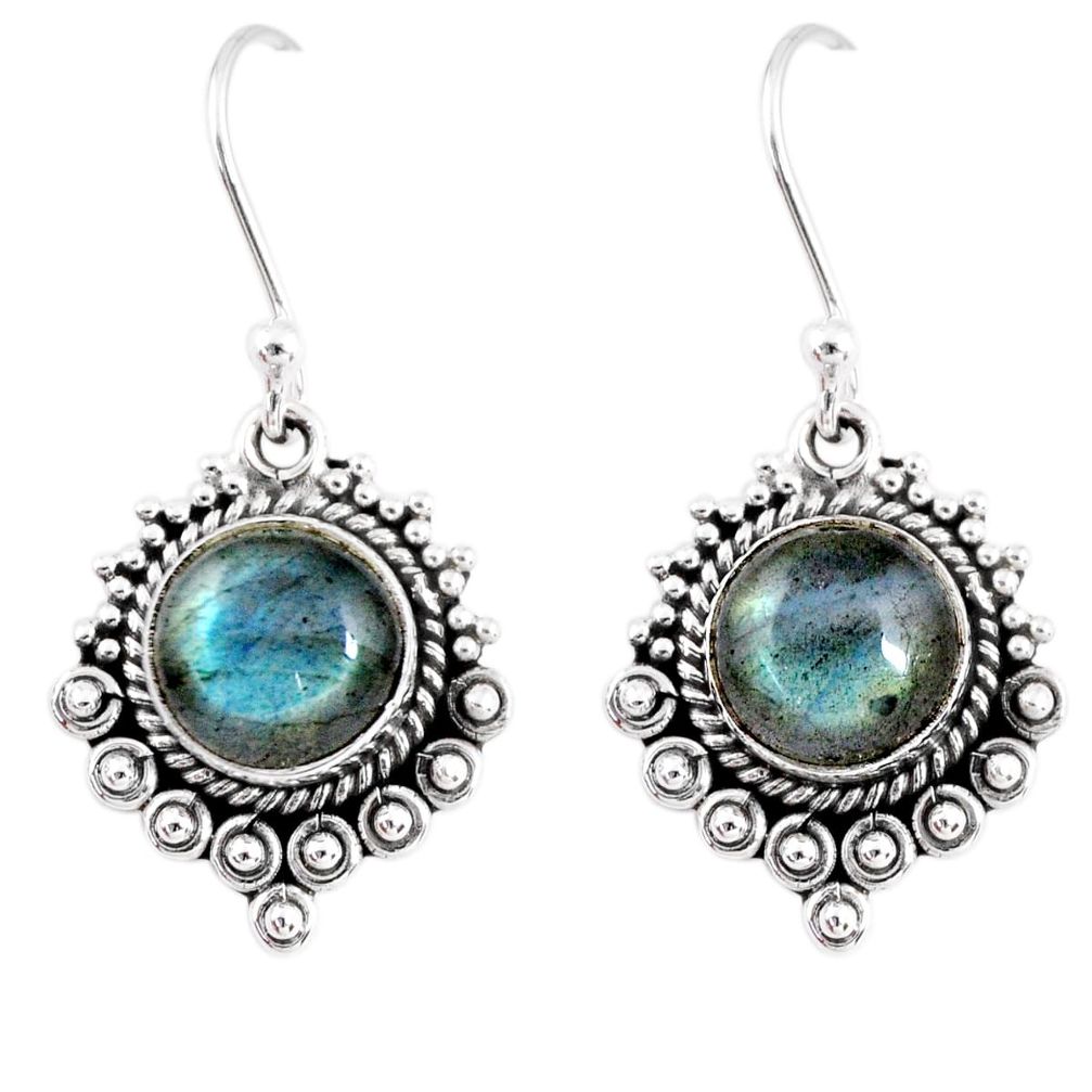 925 sterling silver 4.92cts natural blue labradorite dangle earrings r55274