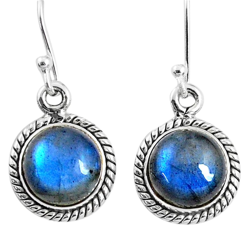 925 sterling silver 7.87cts natural blue labradorite dangle earrings r66424