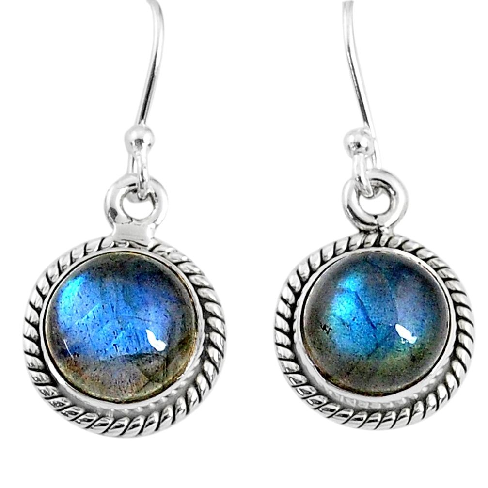 925 sterling silver 7.97cts natural blue labradorite dangle earrings r66428