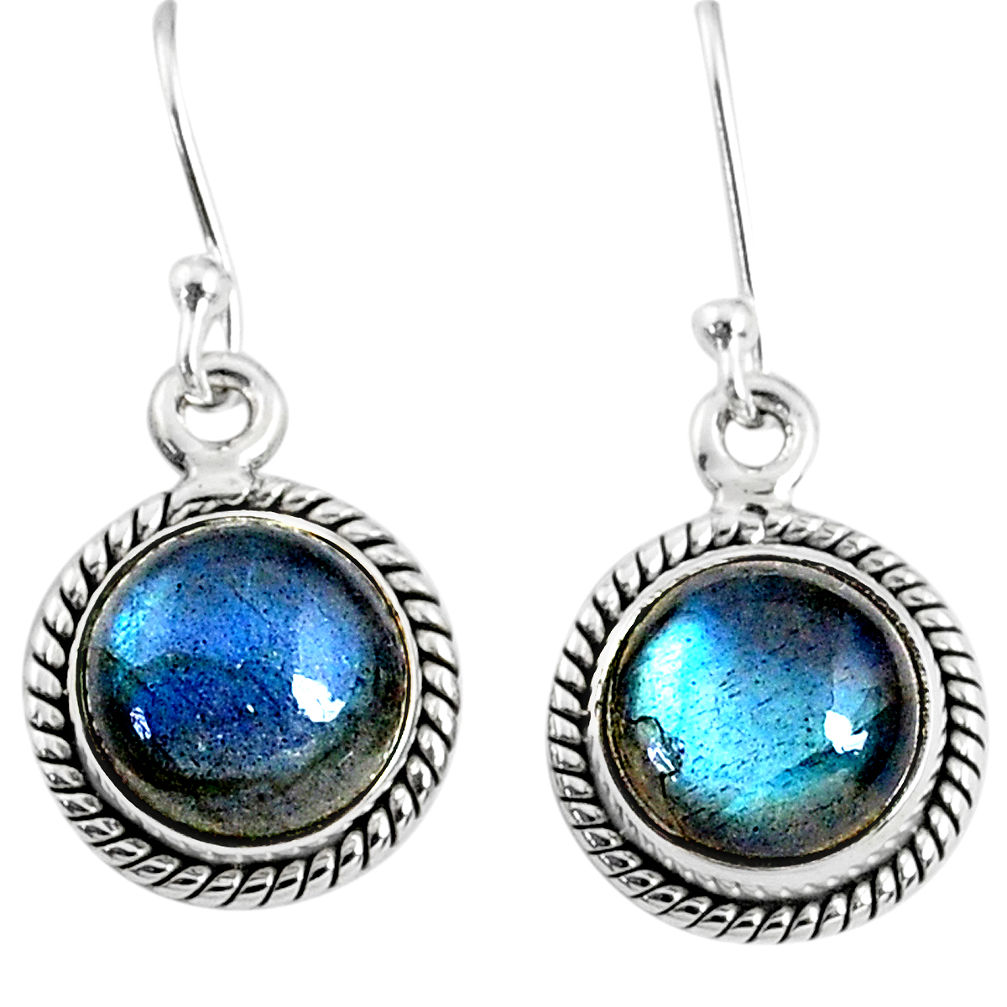 925 sterling silver 8.26cts natural blue labradorite dangle earrings r66432