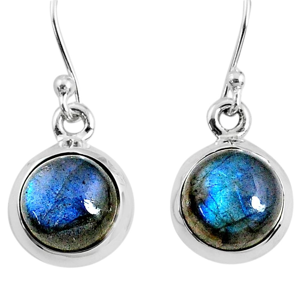925 sterling silver 7.42cts natural blue labradorite dangle earrings r66436