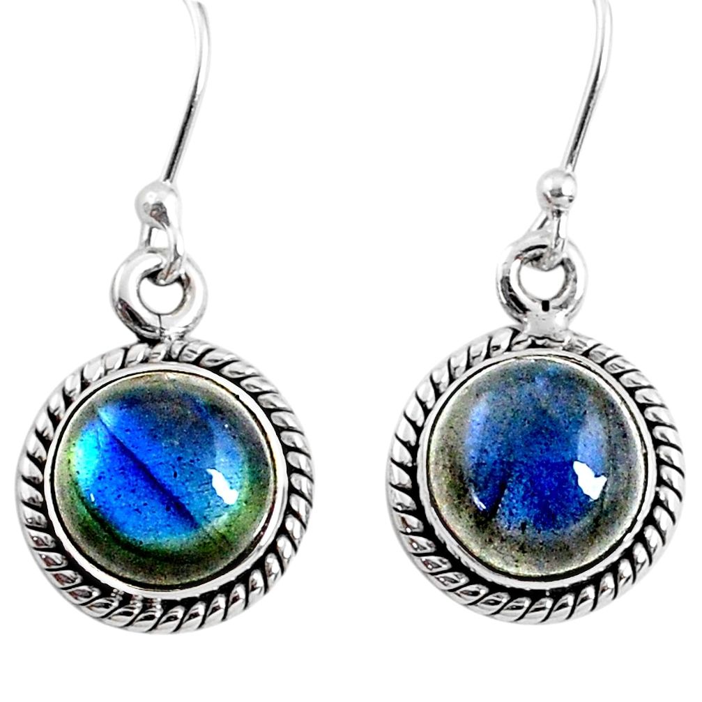 925 sterling silver 7.97cts natural blue labradorite dangle earrings r66439