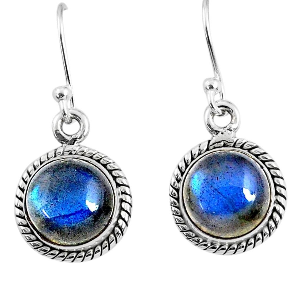 925 sterling silver 7.42cts natural blue labradorite dangle earrings r66455