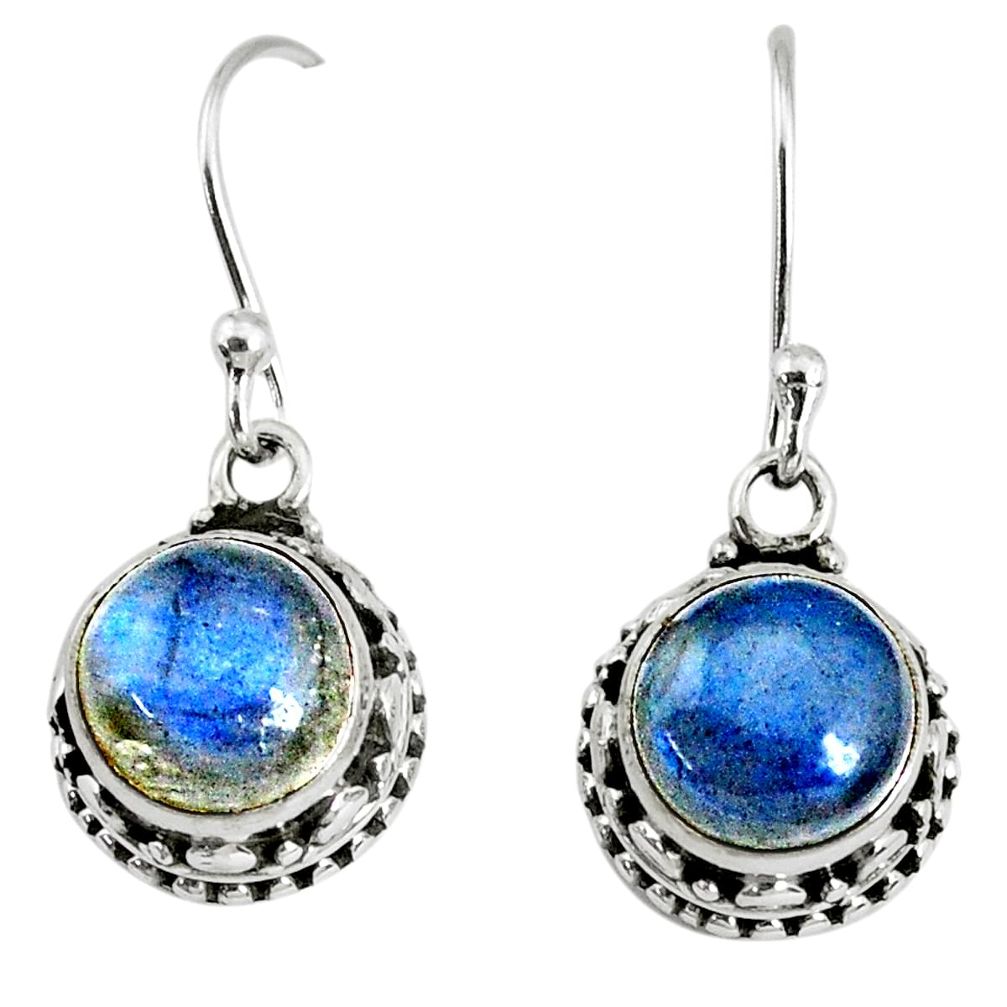 925 sterling silver 6.27cts natural blue labradorite dangle earrings r74967