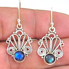 925 sterling silver 2.71cts natural blue labradorite dangle earrings t32897