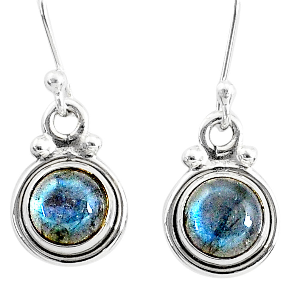 925 sterling silver 3.64cts natural blue labradorite dangle earrings t4373