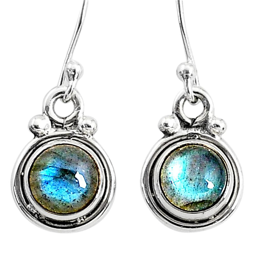 925 sterling silver 3.60cts natural blue labradorite dangle earrings t4380