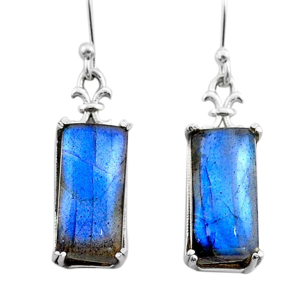 925 sterling silver 12.17cts natural blue labradorite dangle earrings t44612