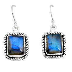 925 sterling silver 10.54cts natural blue labradorite dangle earrings y72727