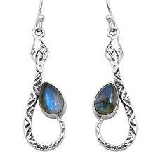 925 sterling silver 4.45cts natural blue labradorite snake earrings y8331