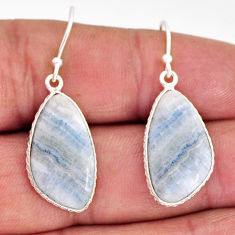 925 sterling silver 14.25cts natural blue lace agate dangle earrings y75493