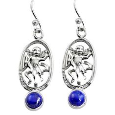 Clearance Sale- 925 sterling silver 2.03cts natural blue lapis lazuli angel earrings p84948