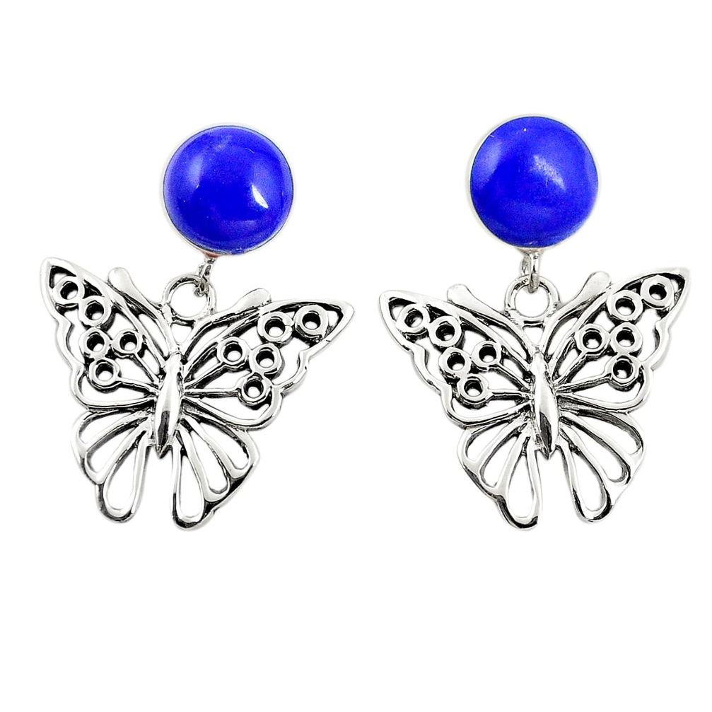 925 sterling silver natural blue lapis lazuli butterfly earrings jewelry c11693