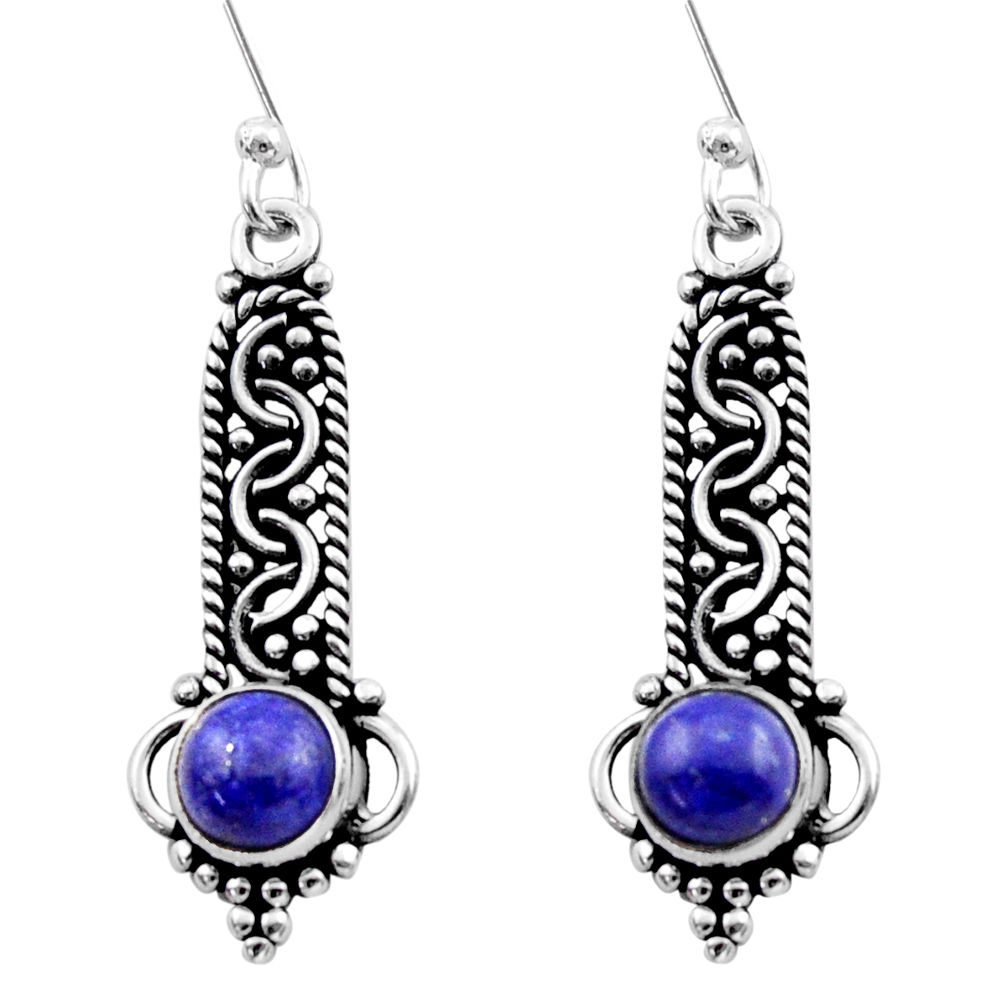 ver 2.44cts natural blue lapis lazuli dangle earrings d40913