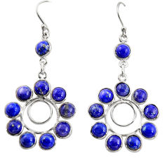 Clearance Sale- 925 sterling silver 15.31cts natural blue lapis lazuli dangle earrings r37493