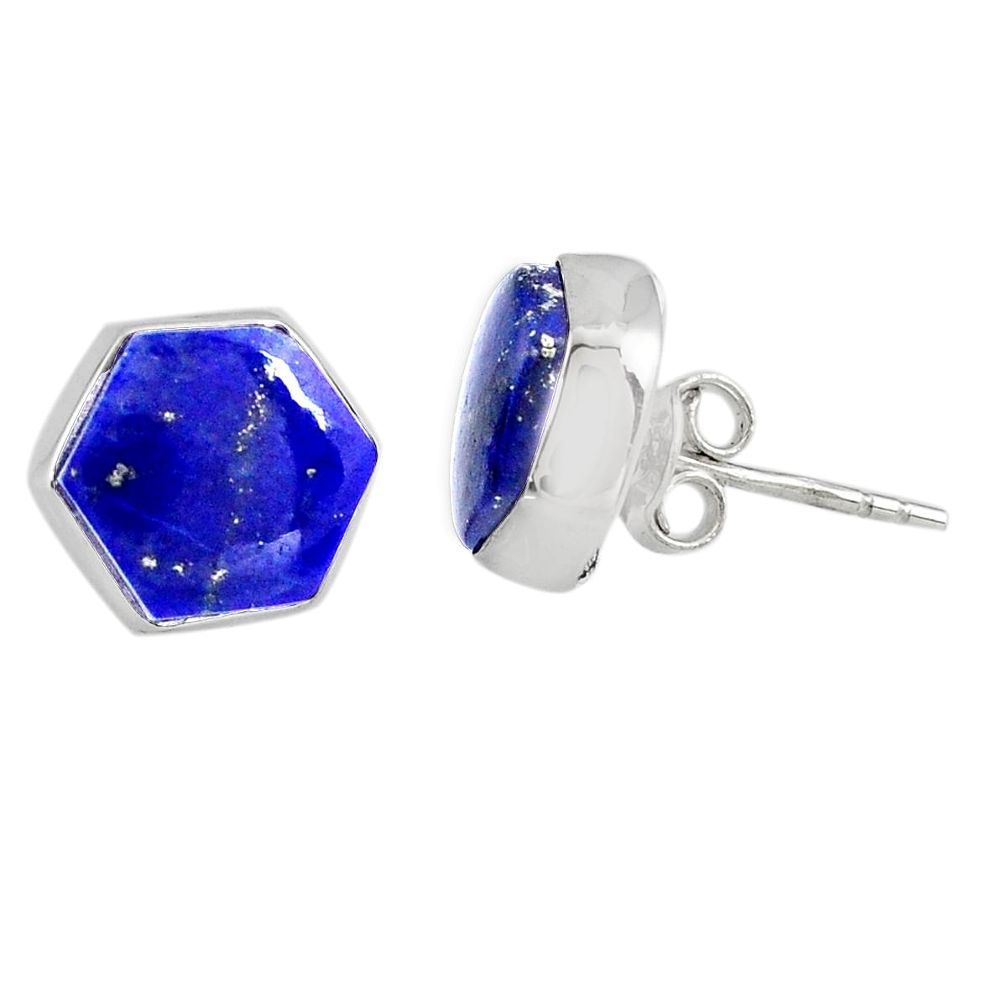 925 sterling silver 7.24cts natural blue lapis lazuli stud earrings r80280