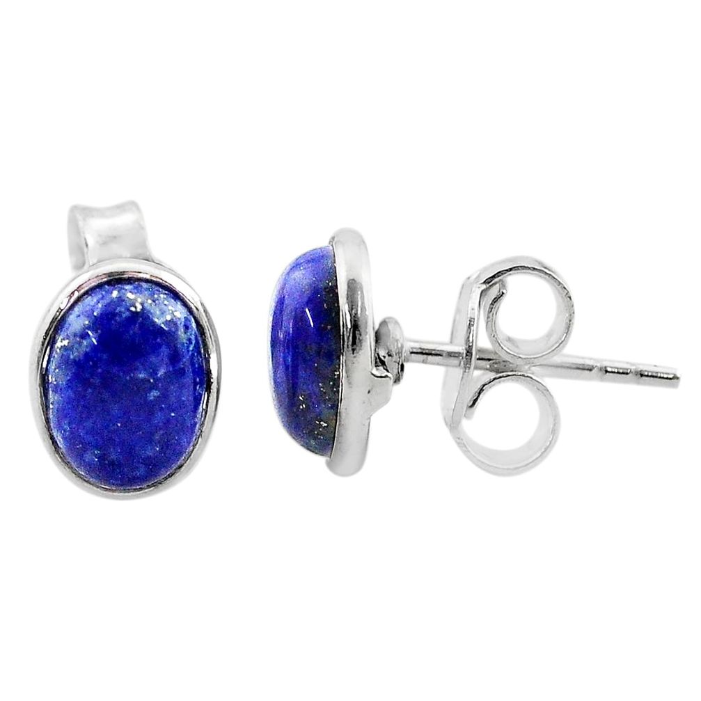 925 sterling silver 3.42cts natural blue lapis lazuli stud earrings t19271