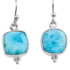925 sterling silver 8.10cts natural blue larimar cushion earrings jewelry y82875