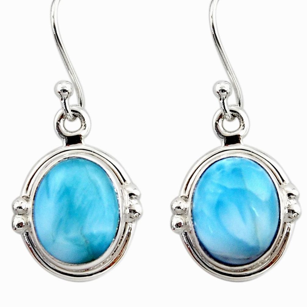 925 sterling silver 8.75cts natural blue larimar dangle earrings jewelry r52132