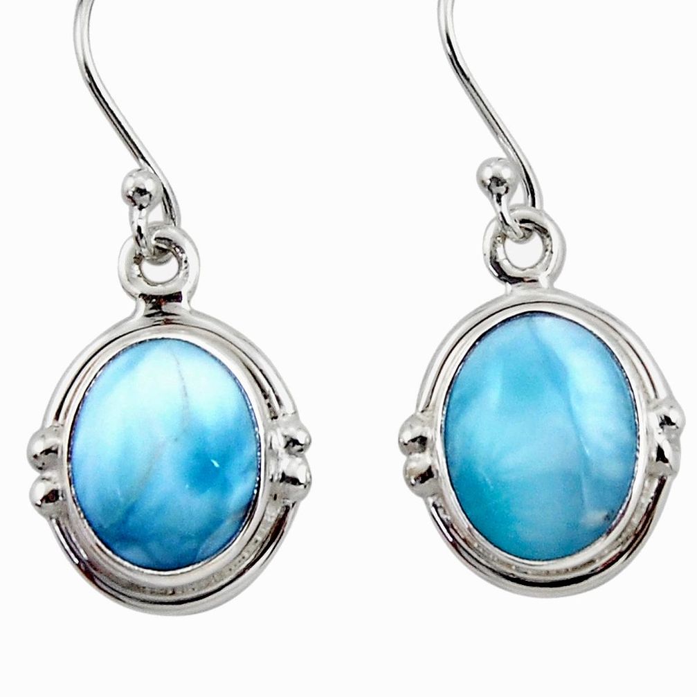 925 sterling silver 8.73cts natural blue larimar dangle earrings jewelry r52136