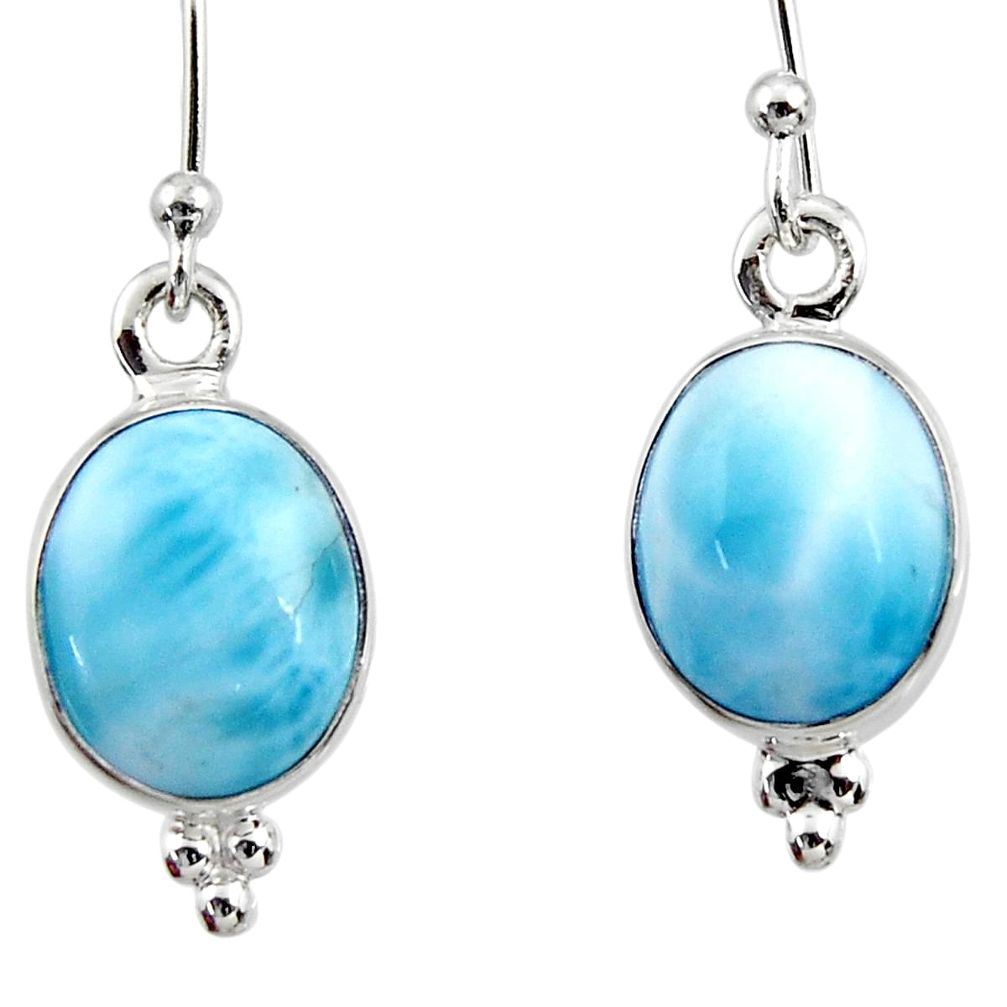 925 sterling silver 7.66cts natural blue larimar dangle earrings jewelry r52168