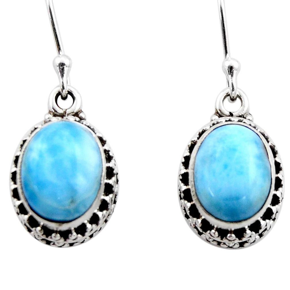 925 sterling silver 8.44cts natural blue larimar dangle earrings jewelry r53068