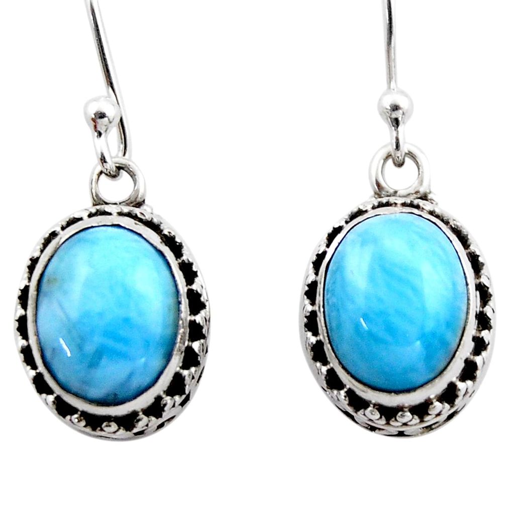 925 sterling silver 7.88cts natural blue larimar dangle earrings jewelry r53071