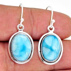 925 sterling silver 11.53cts natural blue larimar dangle earrings jewelry y77163