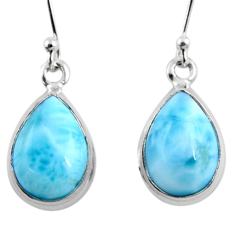 925 sterling silver 10.02cts natural blue larimar earrings jewelry r53751