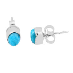 925 sterling silver 2.10cts natural blue larimar stud earrings jewelry n37466
