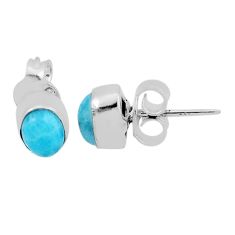 925 sterling silver 3.16cts natural blue larimar stud earrings jewelry n37477