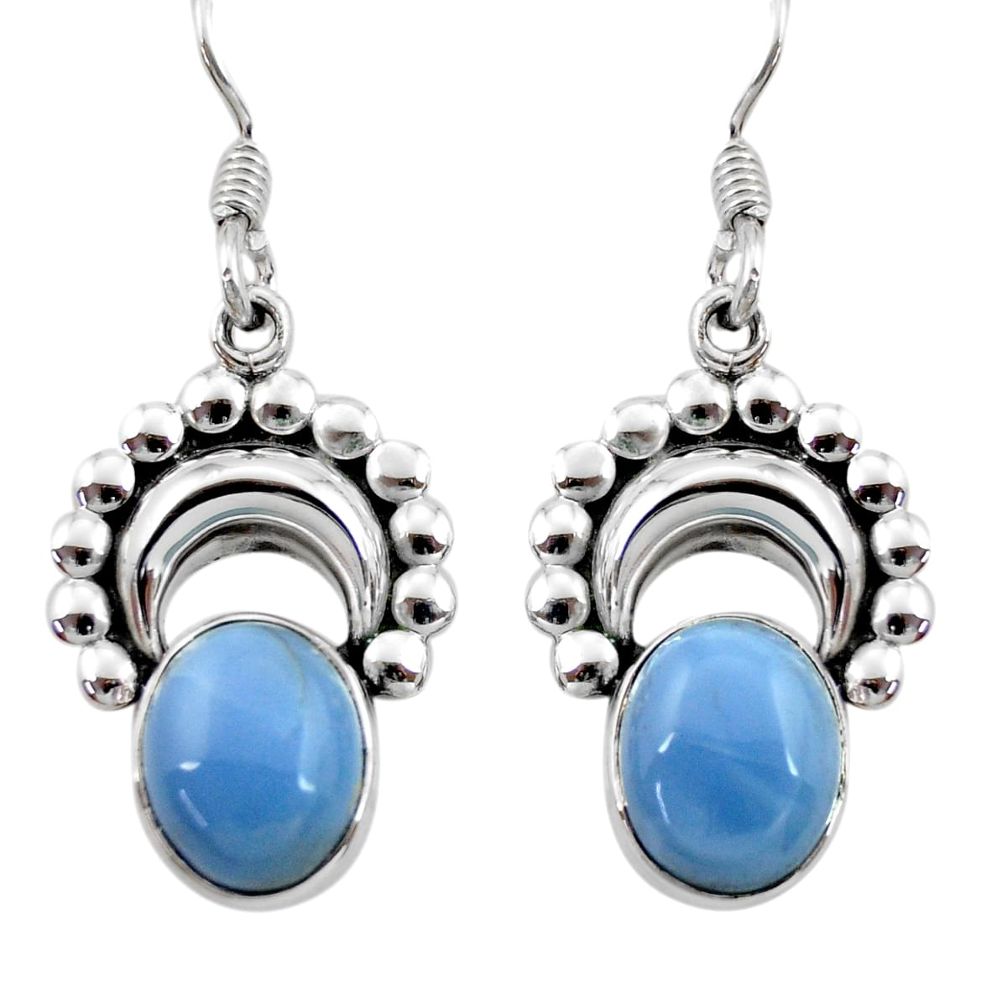 ver 7.24cts natural blue owyhee opal dangle earrings d40540