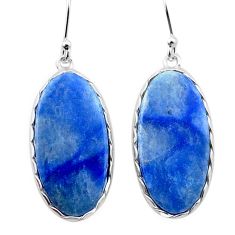 925 sterling silver 19.77cts natural blue plam stone earrings jewelry u41095