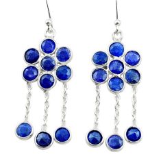 925 sterling silver 9.22cts natural blue sapphire dangle earrings jewelry t77311