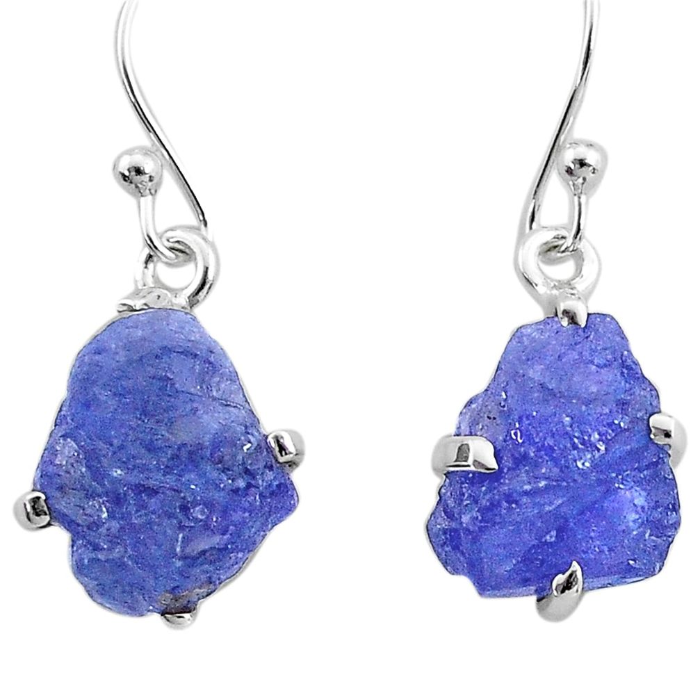 925 sterling silver 8.76cts natural blue tanzanite raw earrings jewelry t6536