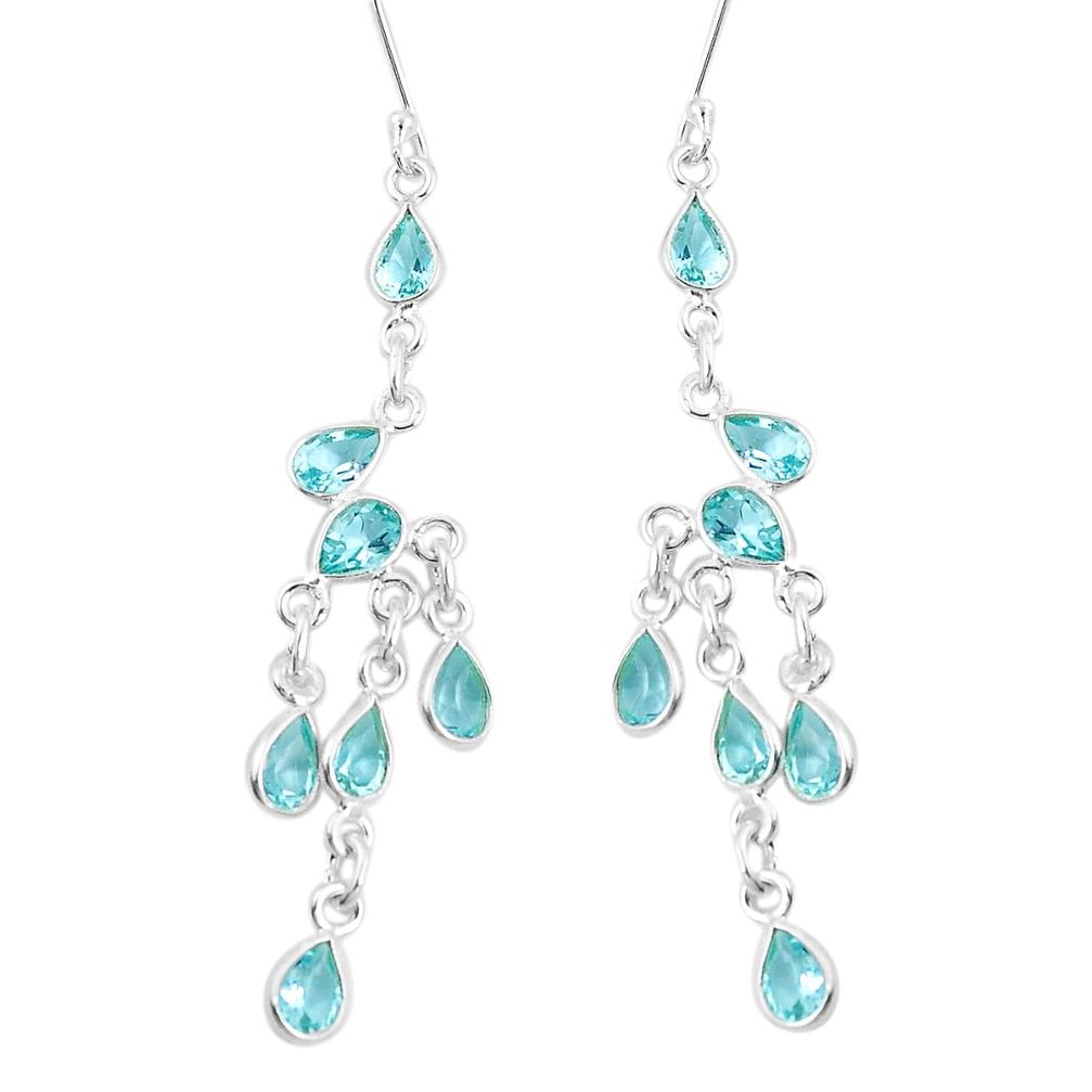 ver 14.42cts natural blue topaz chandelier earrings p15280