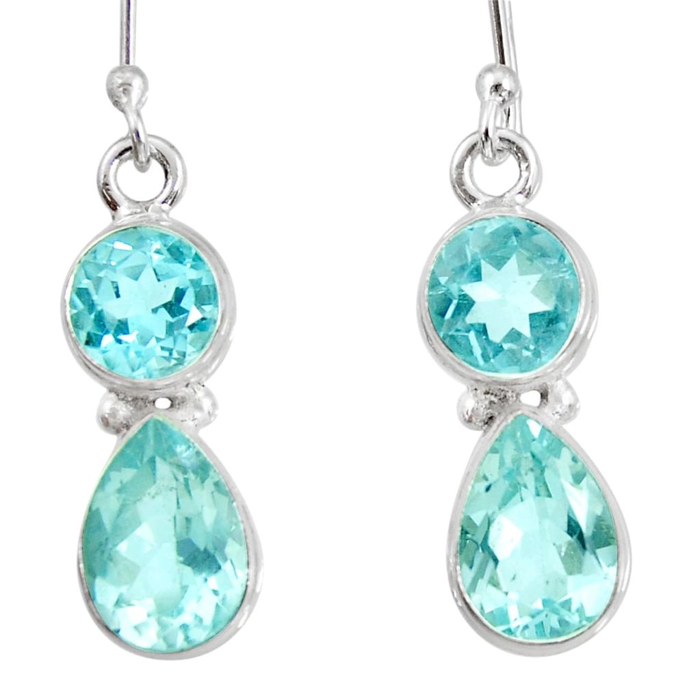 ver 7.04cts natural blue topaz dangle earrings jewelry d40251