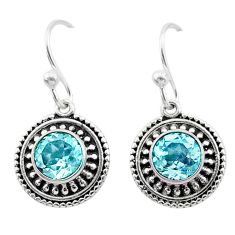 925 sterling silver 3.12cts natural blue topaz dangle earrings jewelry t30080