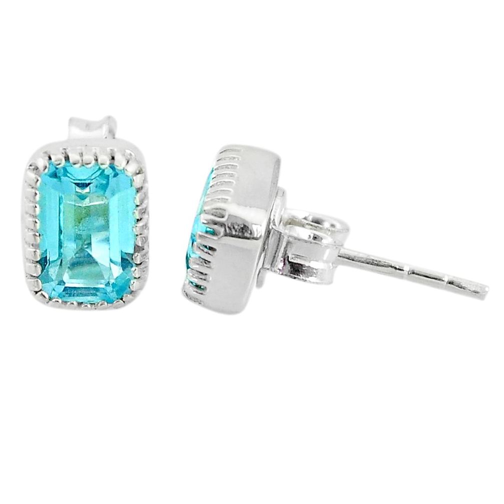 925 sterling silver 2.78cts natural blue topaz earrings jewelry t7449